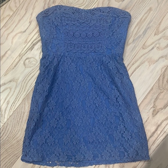 Free People Dresses & Skirts - Elegant Blue Lace Strapless Dress free people size 0